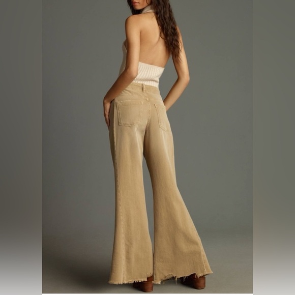 Anthropologie Pilcro The Adi Tan Pants with Raw Edge Hem Size 28 - Picture 2 of 12